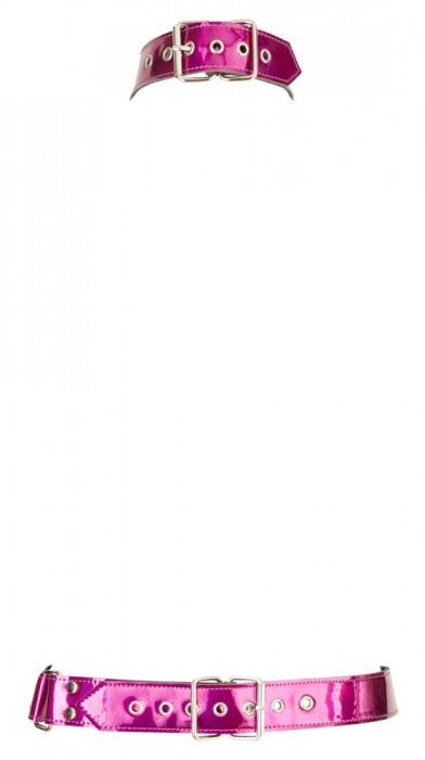 Неоново-розовая сбруя на шею и талию Bad Kitty Body Harness - Orion - купить с доставкой в Новосибирске