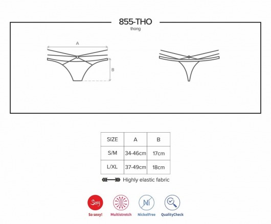 Соблазнительные трусики-стринги с дополнительными бретелями - Obsessive купить с доставкой