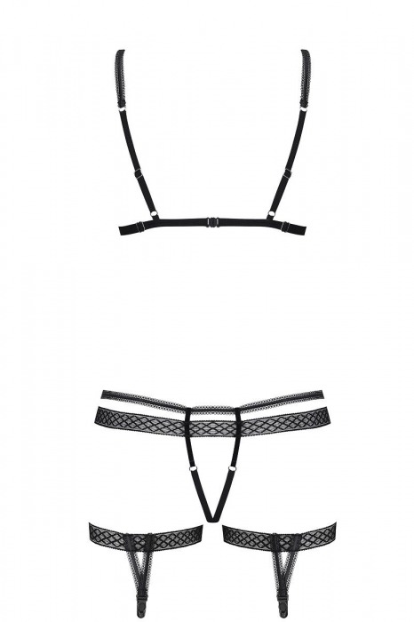 Игривый полупрозрачный комплект с гартерами - Obsessive купить с доставкой