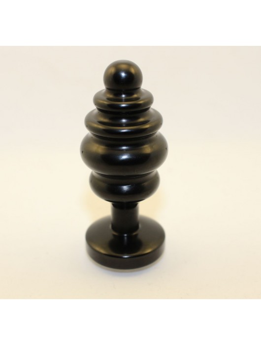 Черная фигурная анальная пробка с красным кристаллом - 8,2 см. - 4sexdreaM - купить с доставкой в Новосибирске