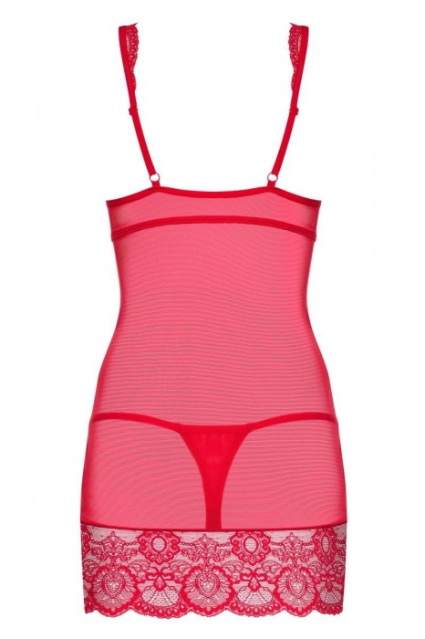 Полупрозрачная облегающая сорочка с лифом на косточках - Obsessive купить с доставкой