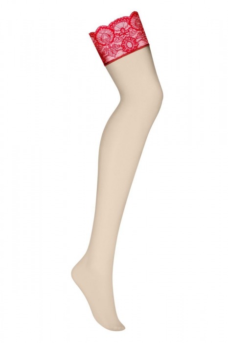 Роскошные чулки с кружевной резинкой без силикона - Obsessive купить с доставкой