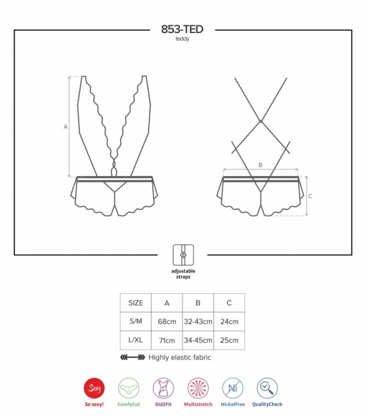 Оригинальное кружевное боди - Obsessive купить с доставкой