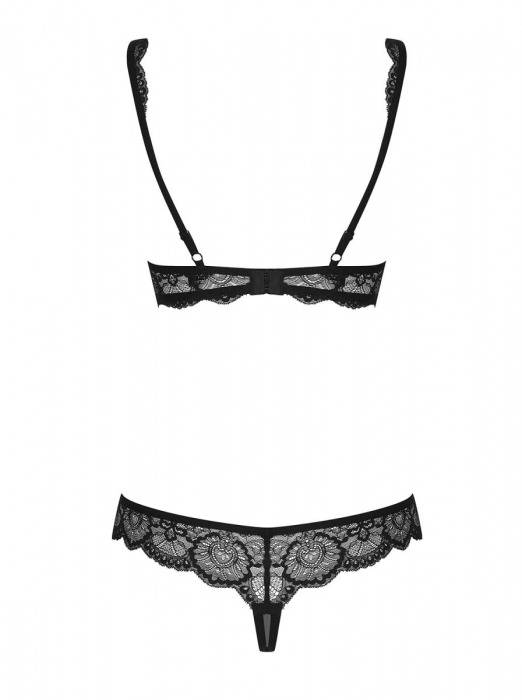 Эффектный кружевной комплект с чашечками на косточке - Obsessive купить с доставкой