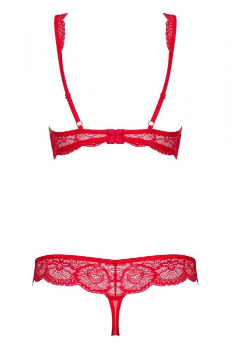 Эффектный кружевной комплект с чашечками на косточке - Obsessive купить с доставкой