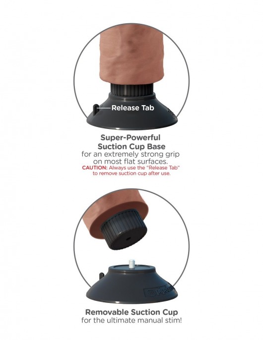 Кофейный вибратор со съемной присоской 10  Vibrating Cock - 25,4 см. - Pipedream