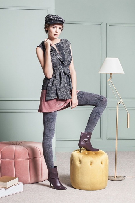 Фантазийные колготки Fiona с крупным цветочным узором - Gabriella купить с доставкой