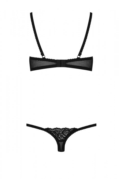 Соблазнительное кружевное боди с тонкой перемычкой на животике - Obsessive купить с доставкой