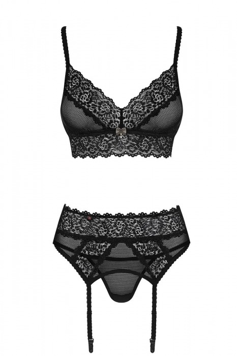 Чарующий кружевной комплект белья из 3 предметов - Obsessive купить с доставкой