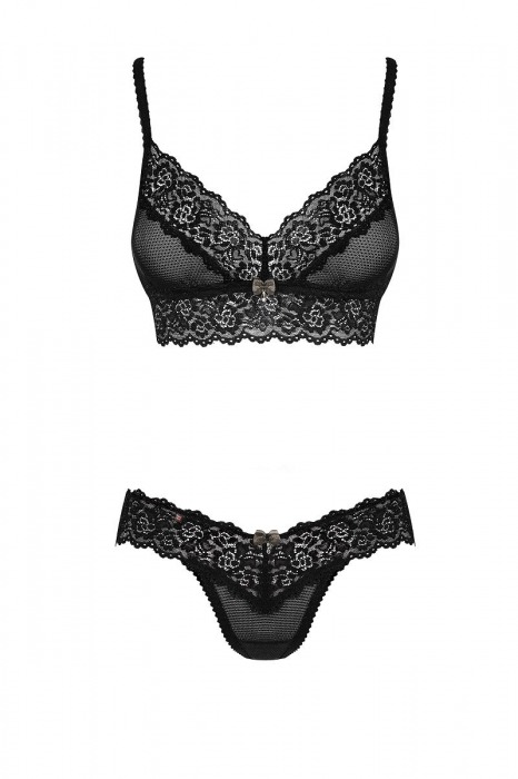 Соблазнительный ажурный комплект с цветочным узором - Obsessive купить с доставкой