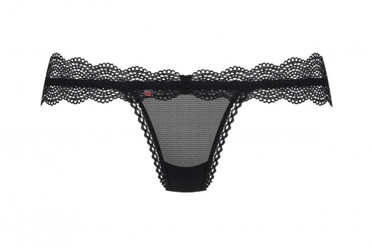 Роскошные трусики-стринги из сеточки с широким кружевным поясом - Obsessive купить с доставкой