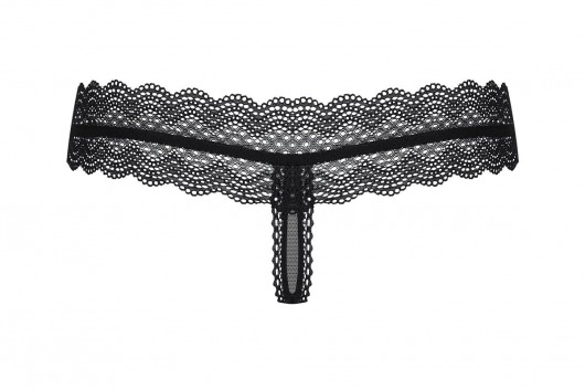 Роскошные трусики-стринги из сеточки с широким кружевным поясом - Obsessive купить с доставкой