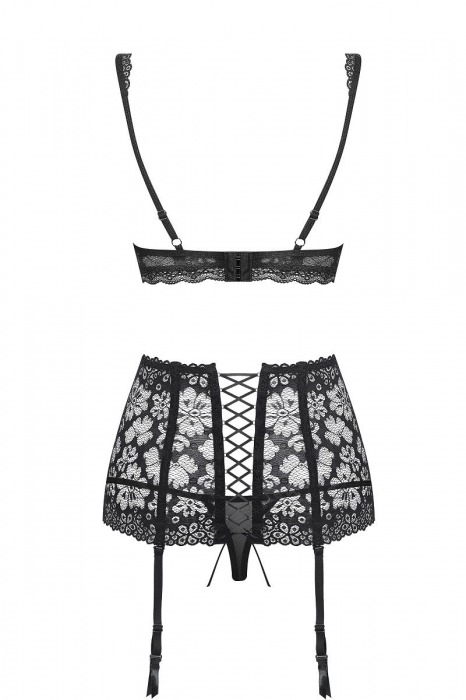 Чарующий комплект с высоким кружевным поясом для чулок - Obsessive купить с доставкой