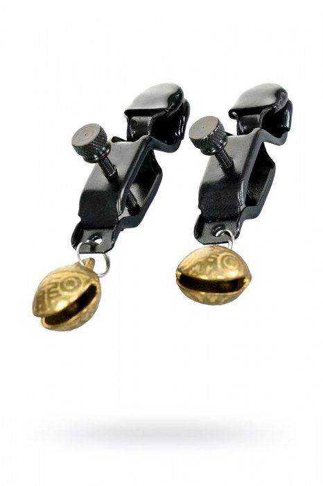 Черно-золотистые зажимы для сосков TOYFA Theatre - ToyFa - купить с доставкой в Новосибирске