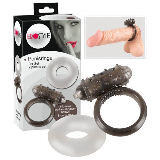 Набор их 2 эрекционных колец EroStyle - с вибрацией и без - Orion - в Новосибирске купить с доставкой