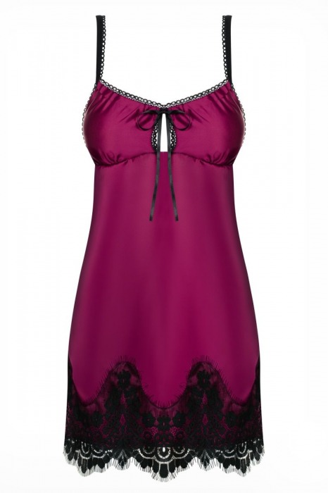 Чувственная атласная сорочка на лямочках - Obsessive купить с доставкой