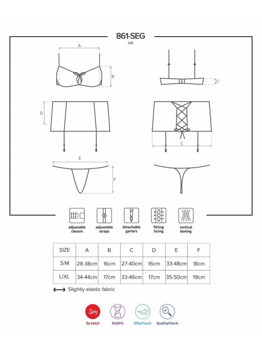 Притягательный комплект белья с кружевом - Obsessive купить с доставкой