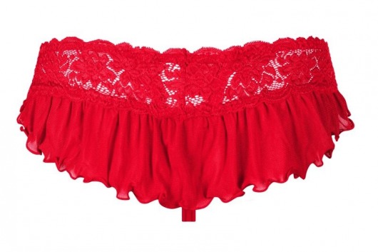 Сексуальные кружевные трусики с оборкой на попке - Obsessive купить с доставкой