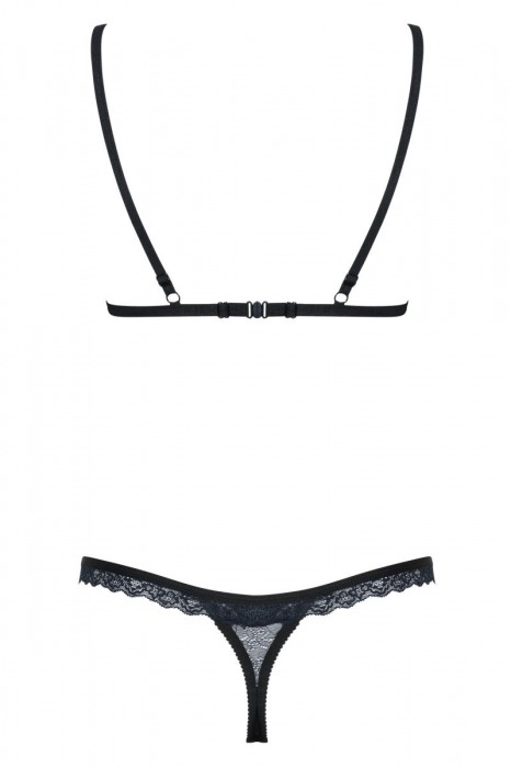 Утонченный комплект белья с темно-синим кружевом - Obsessive купить с доставкой