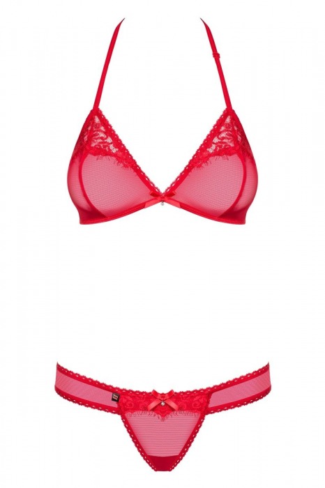 Полупрозрачный кружевной комплект белья - Obsessive купить с доставкой