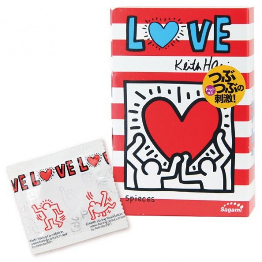 Презервативы Sagami LOVE Keith Haring - 12 шт. - Sagami - купить с доставкой в Новосибирске
