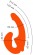 Оранжевый анатомический страпон с вибрацией - Главсексмаг - купить с доставкой в Новосибирске