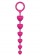 Розовая анальная цепочка с шариками-сердечками HEART BEADS - 23 см. - Dream Toys