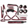 Черно-красный набор БДСМ: наручники, оковы, ошейник с поводком, кляп, маска, плеть, лиф - Bior toys - купить с доставкой в Новосибирске