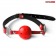 Красно-черный кляп-шарик с колечком на ремешке - Bior toys - купить с доставкой в Новосибирске