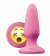 Розовая силиконовая пробка среднего размера Emoji WTF - 10,2 см. - NS Novelties - купить с доставкой в Новосибирске