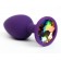 Фиолетовая анальная пробка с радужным стразом - 7,6 см. - 4sexdreaM - купить с доставкой в Новосибирске Фиолетовая анальная пробка с радужным стразом - 7,6 см. - 4sexdreaM - купить с доставкой в Новосибирске