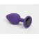 Фиолетовая анальная пробка с черным стразом - 7,6 см. - 4sexdreaM - купить с доставкой в Новосибирске