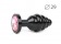 Черная ребристая анальная втулка с розовым кристаллом - 7,1 см. - Anal Jewelry Plug - купить с доставкой в Новосибирске