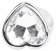 Серебристая анальная пробка с прозрачным кристаллом в форме сердца - 8,2 см. - Shots Media BV - купить с доставкой в Новосибирске