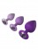 Набор из 3 фиолетовых анальных пробок со стразами Little Gems Trainer Set - Pipedream - купить с доставкой в Новосибирске