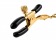 Чёрные с золотом зажимы на соски Gold Chain Nipple Clamps - Pipedream - купить с доставкой в Новосибирске