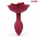 Красная гладкая анальная втулка-роза - Bior toys - купить с доставкой в Новосибирске