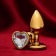 Золотистая анальная пробка с прозрачным кристаллом в форме сердца - Сима-Ленд - купить с доставкой в Новосибирске