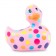 Розовый вибратор-уточка I Rub My Duckie 2.0 Happiness в разноцветный горох - Big Teaze Toys - купить с доставкой в Новосибирске