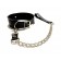 Черный ошейник с поводком из эко-кожи - БДСМ Арсенал - купить с доставкой в Новосибирске Черный ошейник с поводком из эко-кожи - БДСМ Арсенал - купить с доставкой в Новосибирске