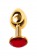 Малая золотистая анальная втулка с красным кристаллом - 6 см. - ToyFa - купить с доставкой в Новосибирске