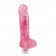 Розовый вибратор с мошонкой Glitter Gels Vibrating Dong with Balls - 15 см. - California Exotic Novelties