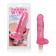 Розовый вибратор с мошонкой Glitter Gels Vibrating Dong with Balls - 15 см. - California Exotic Novelties