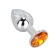 Мини-плаг из стали с оранжевым кристаллом Juicy Orange - 6,5 см. - Erotic Fantasy - купить с доставкой в Новосибирске