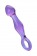 Нежно-фиолетовый стеклянный фаллоимитатор с ручкой-кольцом - 12 см. - Sexus