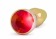 Золотистая анальная пробка-ёлочка с красным кристаллом - 11,5 см. - Shots Media BV - купить с доставкой в Новосибирске