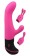 Ярко-розовый вибратор Butch Cassidy с клиторальным стимулятором и насадками к нему - 20 см. - Adrien Lastic