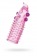 Гелевая розовая насадка с шариками, шипами и усиком - 11 см. - Toyfa Basic - в Новосибирске купить с доставкой