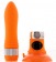 Оранжевый водонепроницаемый вибратор на присоске со сменной панелью управления - 19 см. - Sexus