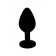 Чёрная силиконовая анальная пробка с изумрудным кристаллом - 7 см. - Kanikule - купить с доставкой в Новосибирске
